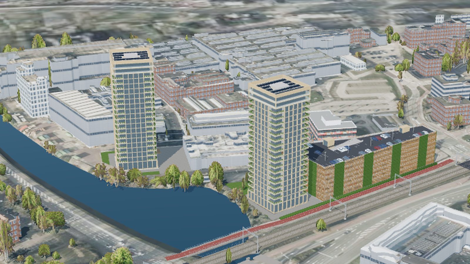 3D-render optie B vanuit hetzelfde standpunt